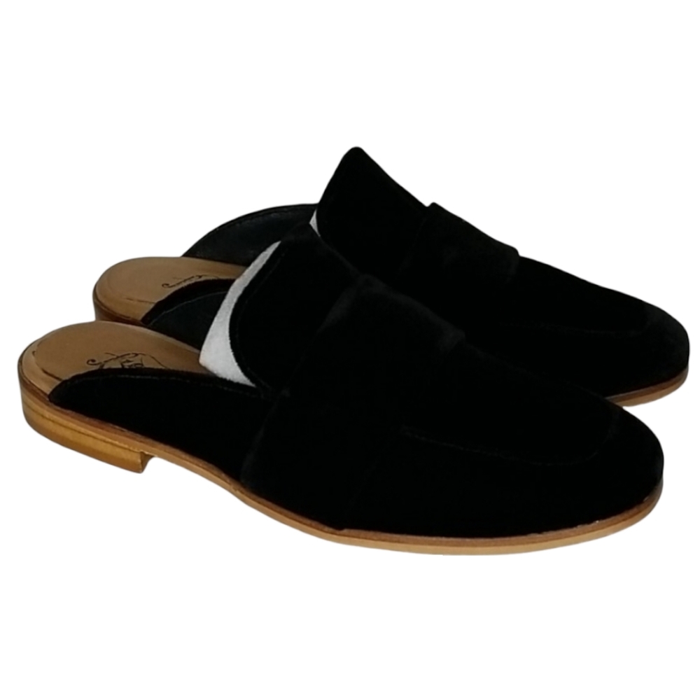 Free People At Ease Velvet Loafers Black Size 5